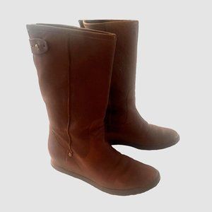 Stuart Weitzman Womens Sz 8.5  Leather Wedge Pull On Short Boots Brown Casual